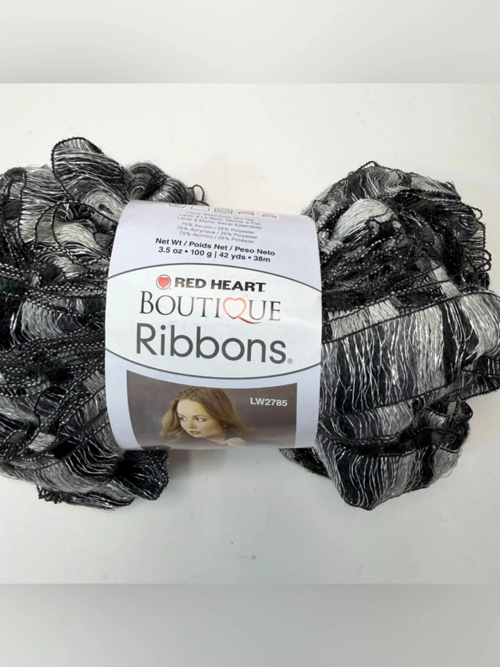 Red Heart Ruffle Ribbon Yarn Lot 5 Skeins Scarf Crochet Knit DIY